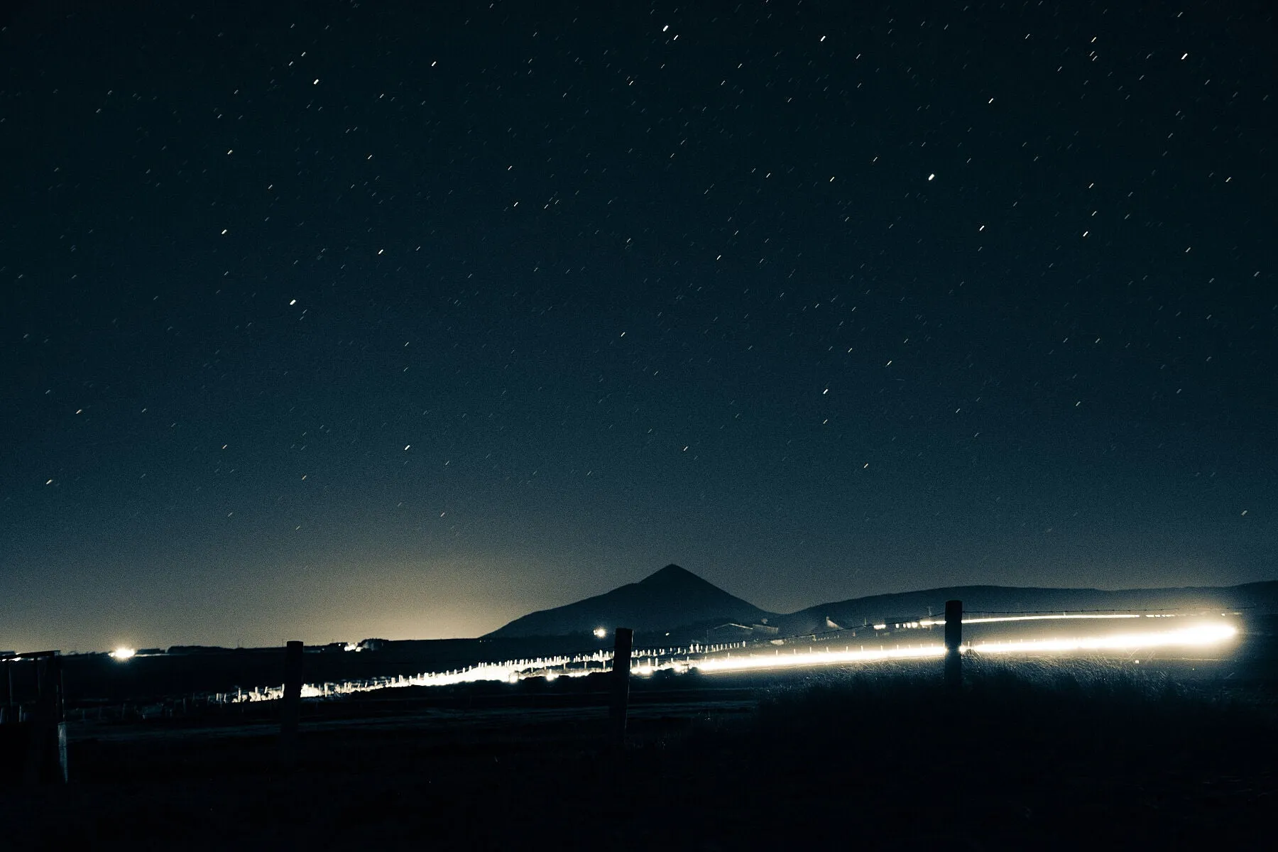 A clear night Sky over the iconic Croagh Patrick. Taken on a cold winters night camping at Carrowniskey beach.