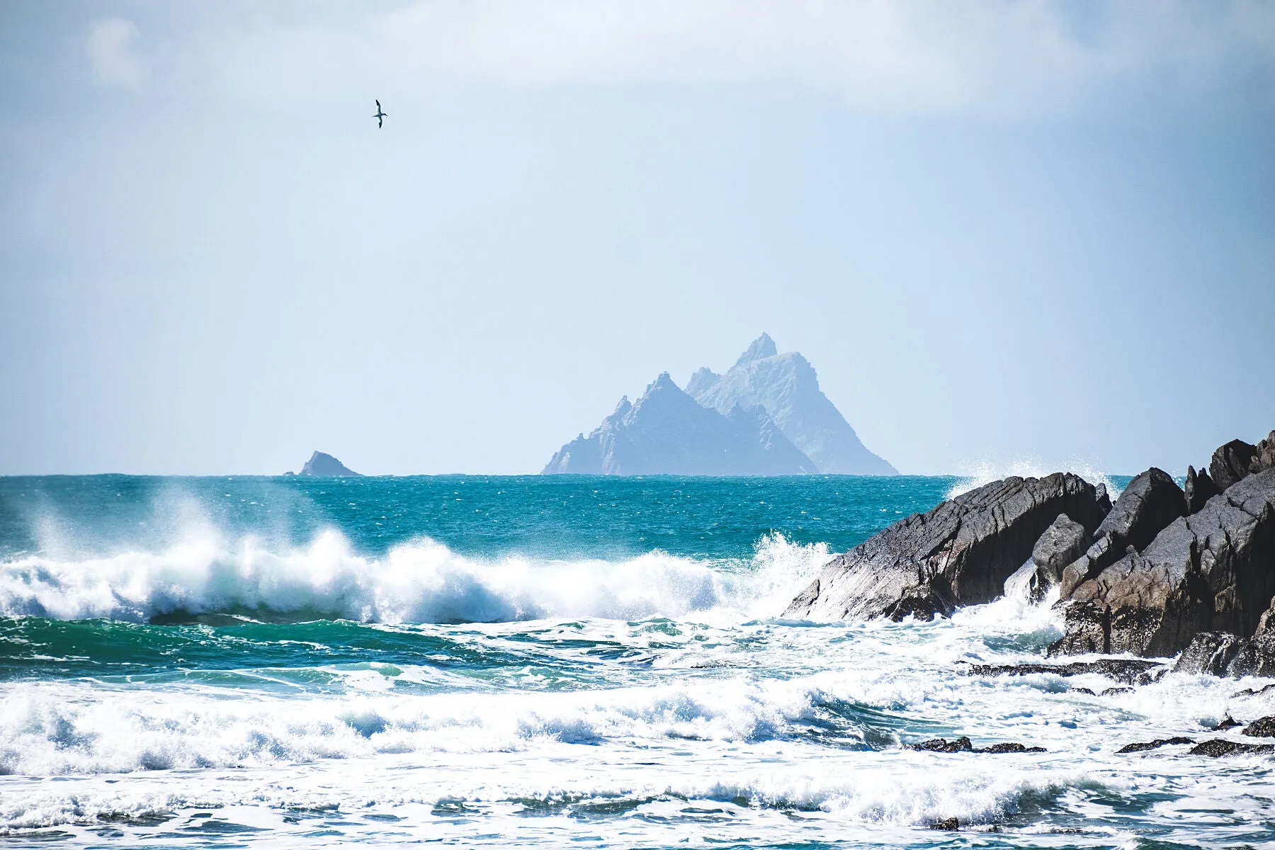 Stunning Skilligs, from the stormy shores of Co. Kerry. This in a simpler time - about 1 week before the first of Irelands Covid lockdowns, when we still didn't know what was ahead.
